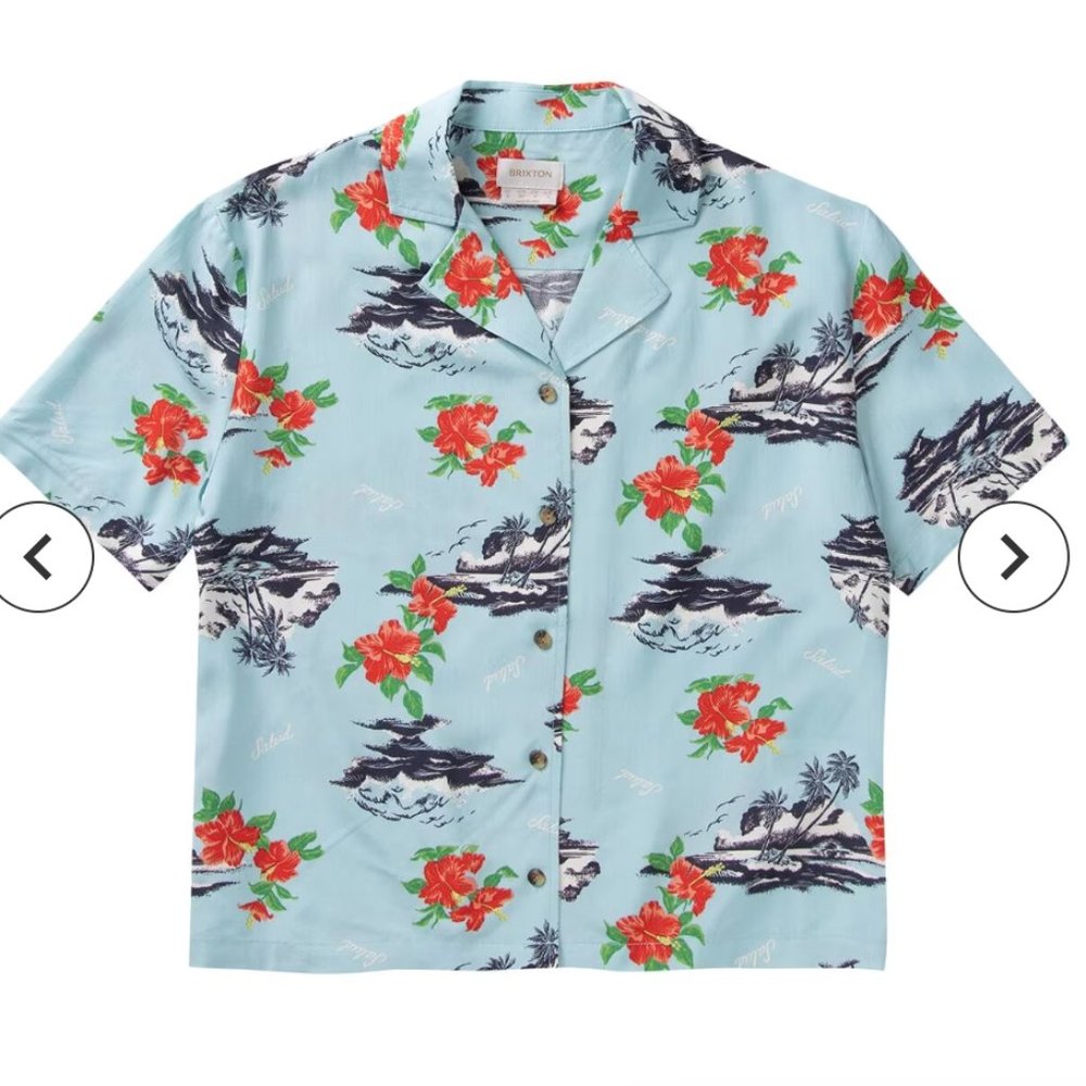 Brixton Bunker Paradise Shirt - Women's Canal Blue , Size: S
